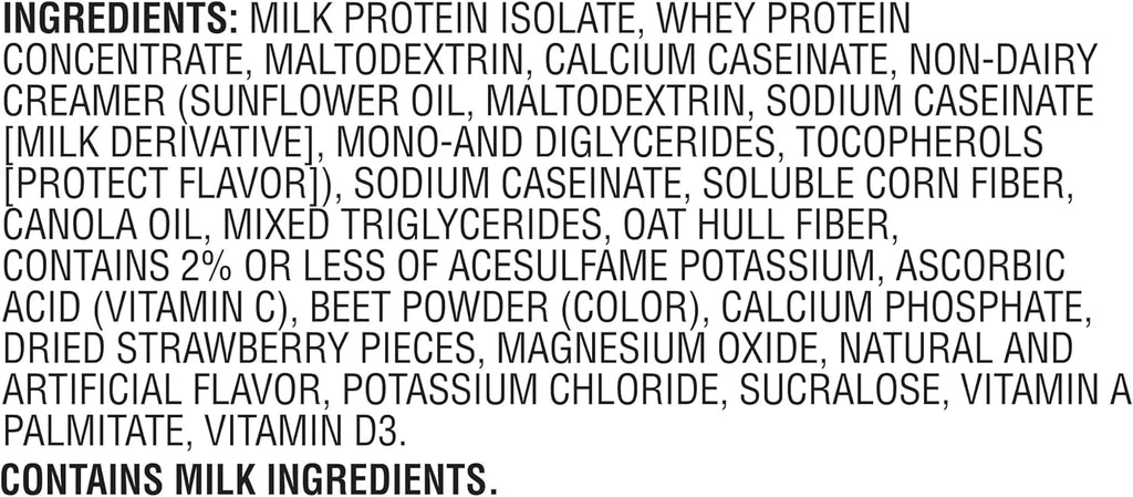 Muscle Milk Genuine Protein Powder, Strawberries ‘N Crème, 1.93 Pounds, 13 Servings, 32g Protein, 3g Sugar, Calcium, Vitamins A, C & D, NSF Certified for Sport, Energizing Snack, Packaging May Vary