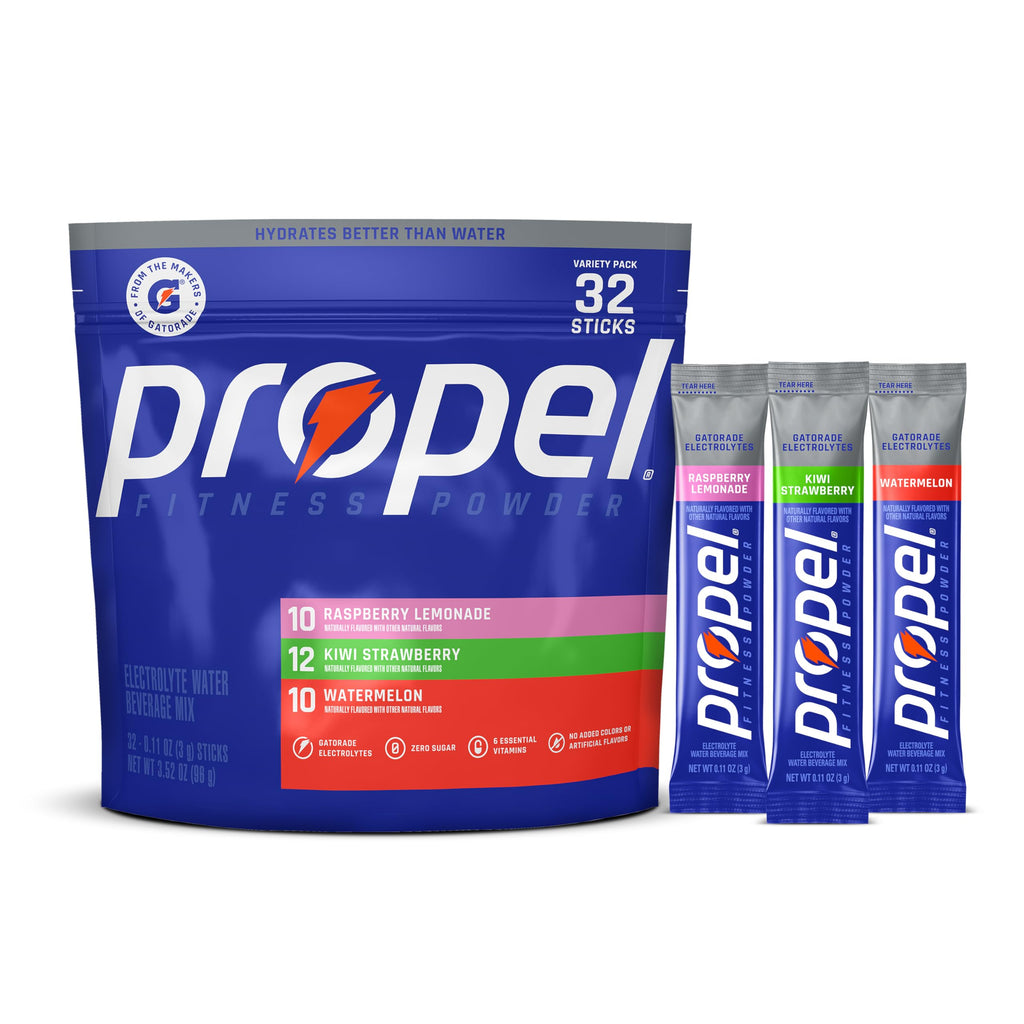 Propel Electrolyte Powder Drink Mix, Grape, (32 Servings) | Zero Sugar, Enhanced Water Beverage, Gatorade Electrolytes, Vitamins, No Added Colors, No Artificial Flavors, Hydration