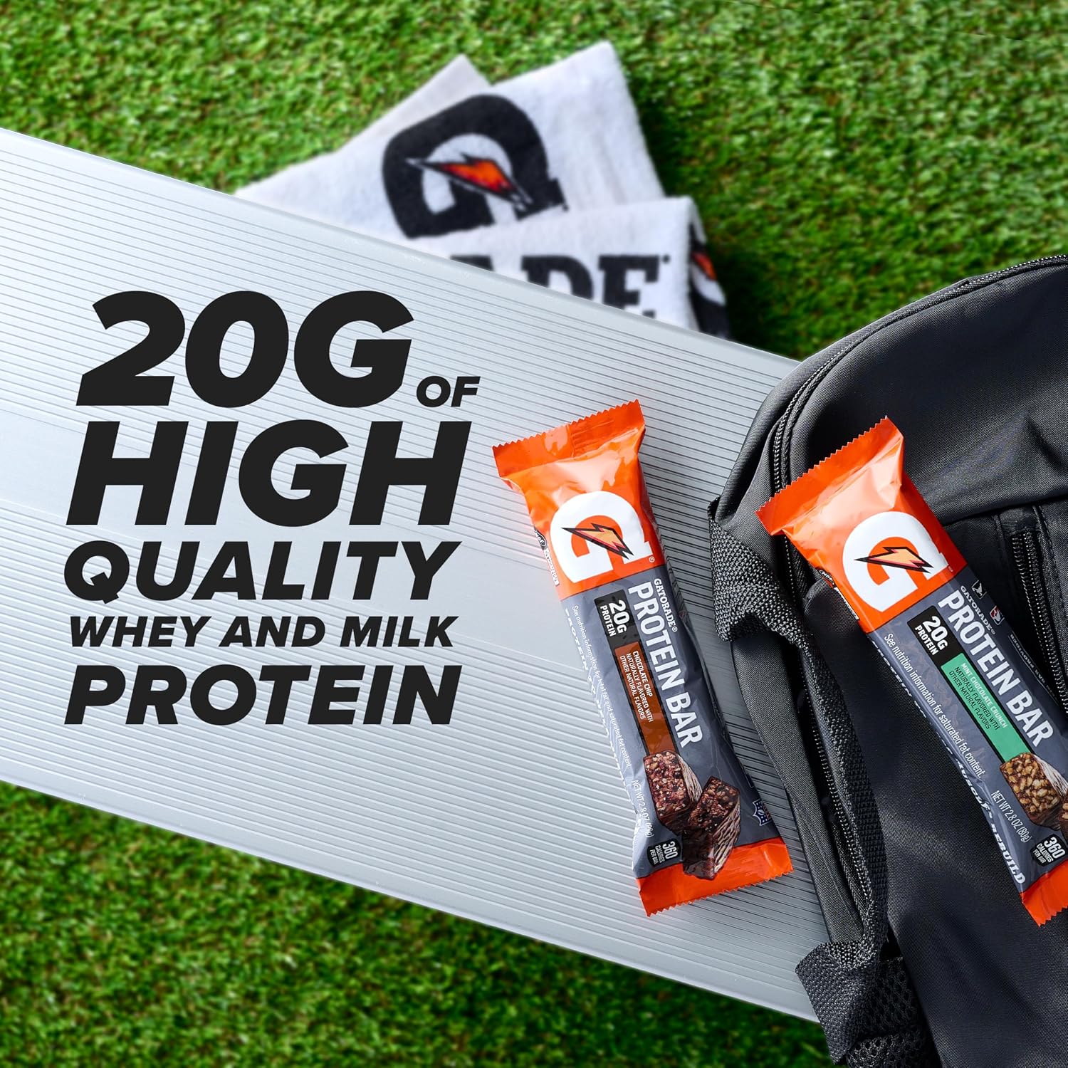 Gatorade Whey Protein Bars, Chocolate Caramel, 2.8 oz bars (Pack of 12, 20g of protein per bar)